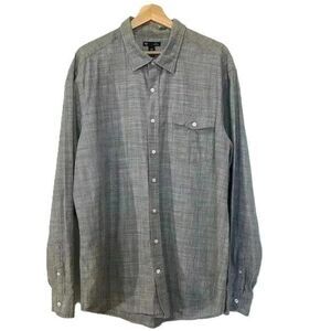 Gap Mens Grey Slim Fit Button Down Shirt Size XXL